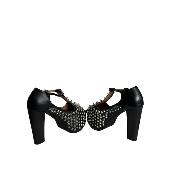 JEFFREY‎ CAMPBELL Foxy Spike Black Platform Strappy Studded Heels - US Womens 8M - Picture 5 of 8